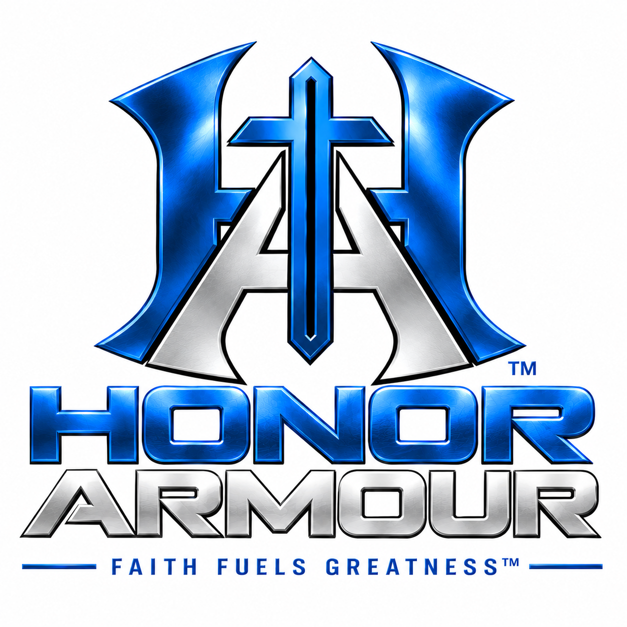 Blue and White Honor Armour channel logo